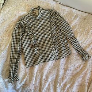 H&M Plaid gingham Victorian blouse